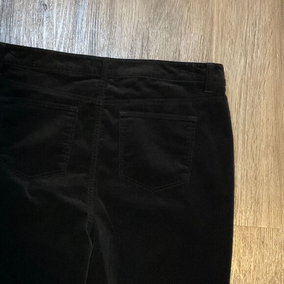 Talbots Corduroy Straight Leg Pants Black Size 16P Petite High Rise Stretch - Picture 5 of 7